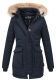 Navahoo Schneeengel Damen Winterjacke warm gefüttert mit Kapuze Navy Größe XS - Gr. 34