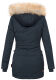 Navahoo Schneeengel Damen Winterjacke warm gefüttert mit Kapuze Navy Größe XS - Gr. 34