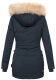 Navahoo Schneeengel Damen Winterjacke warm gefüttert mit Kapuze Navy Größe XS - Gr. 34