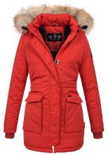 Navahoo Schneeengel Damen Winterjacke warm gefüttert mit Kapuze Rot Größe XS - Gr. 34