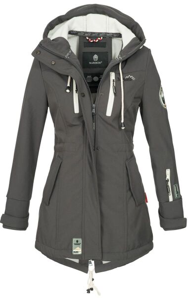 Marikoo Zimtzicke ladies long softshell jacket - Dunkelgrau-Gr.XS
