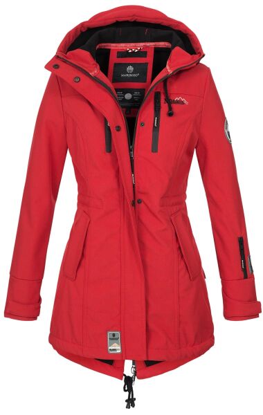 Marikoo Zimtzicke Damen lange Softshell Jacke B614 Rot Größe XS - Gr. 34