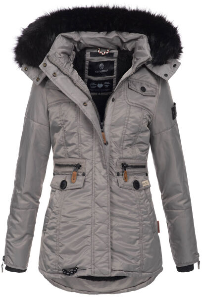 Navahoo Schätzchen ladies jacket with teddy fur - Gray-Gr.M