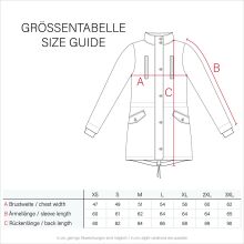 Marikoo Grinsekatze Damen lange Winterjacke mit Kapuze und Kunstfell Beige Größe S - Gr. 36