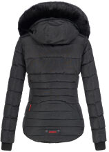 Marikoo Lotus warme Damen Winterjacke gesteppt mit Kunstfell Schwarz Größe S - Gr. 36