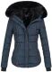 Marikoo Lotus warme Damen Winterjacke gesteppt mit Kunstfell Navy Größe XS - Gr. 34