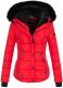 Marikoo Lotus warme Damen Winterjacke gesteppt mit Kunstfell Rot Größe XS - Gr. 34