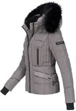 Navahoo Adele Ladies Winter Jacket Warm Lined Teddy Fur Quilted Winterjacket B361 Grey Size XS - Size 34