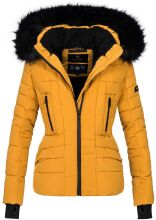 Navahoo Adele Damen Winterjacke warm gefüttert Teddyfell Gelb Größe XS - Gr. 34