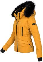 Navahoo Adele Damen Winterjacke warm gefüttert Teddyfell Gelb Größe XS - Gr. 34