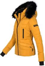 Navahoo Adele Ladies Winter Jacket Warm Lined Teddy Fur Quilted Winterjacket B361 Yellow Size S - Size 36