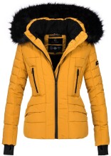 Navahoo Adele Ladies Winter Jacket Warm Lined Teddy Fur Quilted Winterjacket B361 Yellow Size M - Size 38