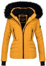 Navahoo Adele Ladies Winter Jacket Warm Lined Teddy Fur Quilted Winterjacket B361 Yellow Size L - Size 40