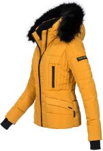 Navahoo Adele Ladies Winter Jacket Warm Lined Teddy Fur Quilted Winterjacket B361 Yellow Size L - Size 40