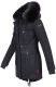 Navahoo Luluna Damen Winterjacke mit Kunstfell und Teddyfell Schwarz Größe XS - Gr. 34