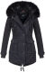 Navahoo Luluna Damen Winterjacke mit Kunstfell und Teddyfell Schwarz Größe S - Gr. 36