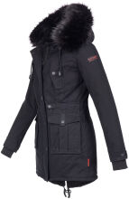 Navahoo Luluna ladies winter jacket with faux fur - Black-Gr.XL