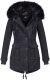 Navahoo Luluna ladies winter jacket with faux fur - Black-Gr.XL