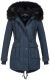 Navahoo Luluna Damen Winterjacke mit Kunstfell und Teddyfell Navy Größe XS - Gr. 34