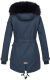 Navahoo Luluna Damen Winterjacke mit Kunstfell und Teddyfell Navy Größe XS - Gr. 34