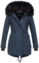 Navahoo Luluna ladies winter jacket with faux fur - Navy-Gr.XXL