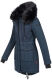 Navahoo Luluna Damen Winterjacke mit Kunstfell und Teddyfell Navy Größe XXL - Gr. 44