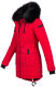 Navahoo Luluna Damen Winterjacke mit Kunstfell und Teddyfell Rot Größe L - Gr. 40