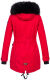 Navahoo Luluna Damen Winterjacke mit Kunstfell und Teddyfell Rot Größe L - Gr. 40