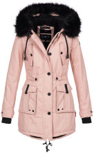 Navahoo Luluna Damen Winterjacke mit Kunstfell und Teddyfell Rosa Größe XL - Gr. 42