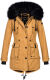 Navahoo Luluna ladies winter jacket with faux fur - Camel-Gr.XS