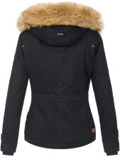 Navahoo Pearl Damen Winterjacke mit Kunstfell Schwarz Größe XS - Gr. 34