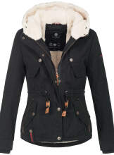 Navahoo Pearl ladies winter jacket with faux fur - Black-Gr.XS
