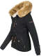 Navahoo Pearl ladies winter jacket with faux fur - Black-Gr.XS