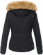 Navahoo Pearl ladies winter jacket with faux fur - Black-Gr.XS