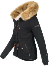 Navahoo Pearl Damen Winterjacke mit Kunstfell Schwarz Größe L - Gr. 40