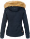 Navahoo Pearl Damen Winterjacke mit Kunstfell Navy Größe XS - Gr. 34