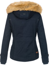 Navahoo Pearl Damen Winterjacke mit Kunstfell Navy Größe S - Gr. 36