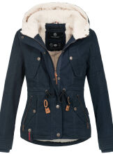 Navahoo Pearl Damen Winterjacke mit Kunstfell Navy Größe L - Gr. 40