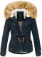 Navahoo Pearl ladies winter jacket with faux fur - Navy-Gr.XL