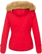 Navahoo Pearl Damen Winterjacke mit Kunstfell Rot Größe XS - Gr. 34