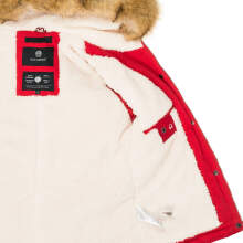 Navahoo Pearl Damen Winterjacke mit Kunstfell Rot Größe XS - Gr. 34