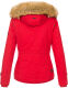 Navahoo Pearl Damen Winterjacke mit Kunstfell Rot Größe XS - Gr. 34