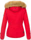 Navahoo Pearl ladies winter jacket with faux fur - Red-Gr.L