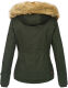 Navahoo Pearl Damen Winterjacke mit Kunstfell Grün Größe L - Gr. 40