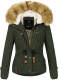 Navahoo Pearl ladies winter jacket with faux fur - Green-Gr.XXL