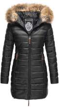 Marikoo Rose ladies long winter quilted jacket parka - Black-Gr.XS