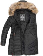 Marikoo Rose ladies long winter quilted jacket parka - Black-Gr.XS