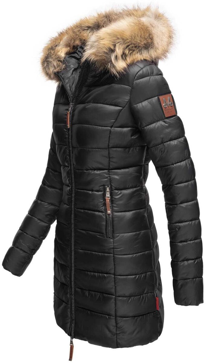 Marikoo Rose Damen Lange Winter Steppjacke Schwarz Größe M Gr. 38, 99