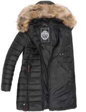 Marikoo Rose ladies long winter quilted jacket parka - Black-Gr.M
