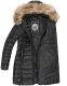 Marikoo Rose ladies long winter quilted jacket parka - Black-Gr.XL